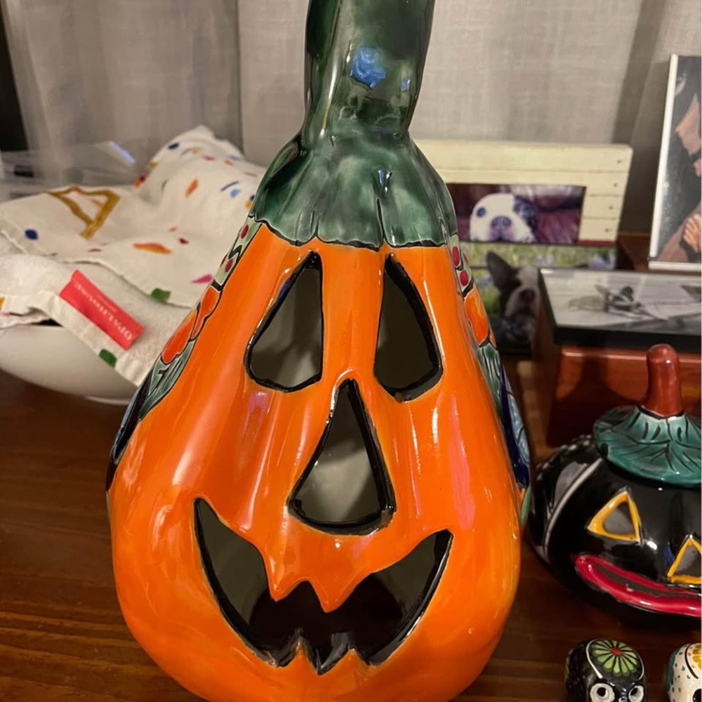 Ceramic Pumpkin Jack-O'-Lantern